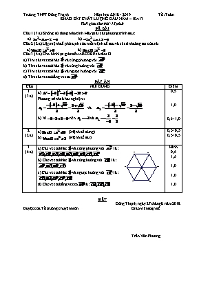 Đề khảo sát chất lượng đầu năm môn Toán Lớp 10 - Năm học 2018-2019 - Trường THPT Đông Thạnh (Có đáp án)
